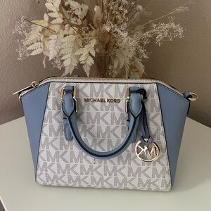 Michael Kors Blue and White Satchel Bag